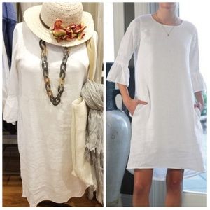 New Blakely White Linen Dress